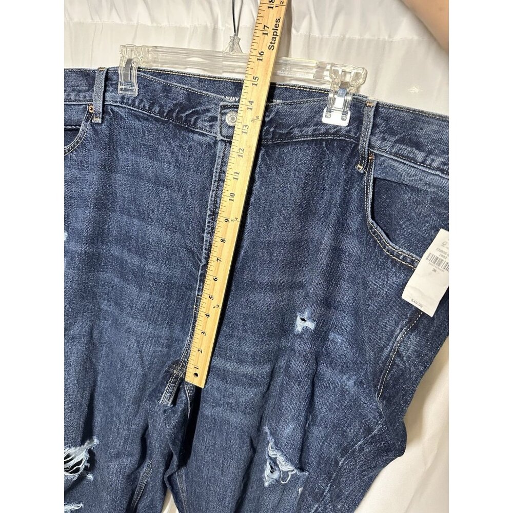 Old Navy High Rise Slouchy Straight Ripped Cut Off Jeans 26 High Rise Button Fly - Picture 11 of 15